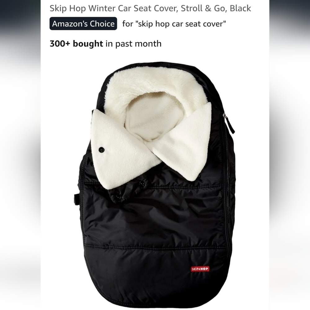 Two Skip Hop Black and Cream Infant Footmuff / Car Seat Cover